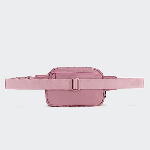Pander Everywhere Belt Bag for Women, 5 Zipper Pockets Nylon Crossbody Fanny Pack Purse (Dune Pink) - color: Dune Pink
