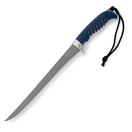 Buck Knives 225 Silver Creek Fixed Fillet Knife, 9-5/8" Titanium Coated Flexible Blade, Anti-Slip Rubber Grip, Portable Fishing Knife for Saltwater & Freshwater, Fishing Gear, 5.3 oz - size: 9"
