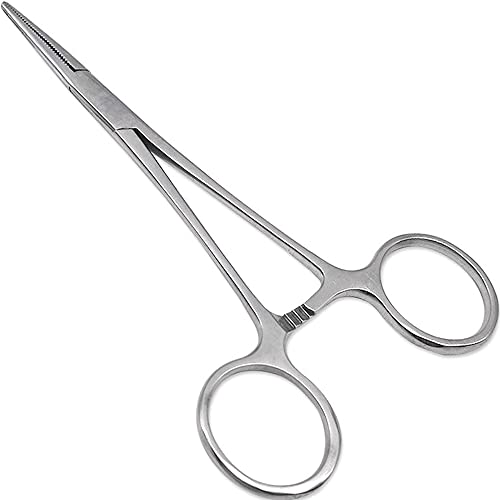 Precision Kelly Hemostat Forceps Locking Tweezers Clamp, Silver, Straight Stainless Steel - size: 5.5", style: Straight