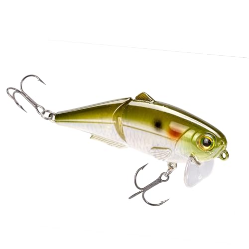 Strike King (HCWS2-864) Wake Shad Fishing Lure, Single Jointed Swimming Topwater Wakebait, 1-Ounce, Size 2 Treble Hooks, Ghost Herring