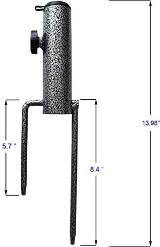 AMMSUN Adjustable Portable Umbrella Base, Upgraded Heavy Duty Metal Holder-Stand-Sand Grass Auger,for Flag, Umbrella, Fishing Rod, Outdoor Park Patio Beach Ground Ideal for Use in Soil, Grass