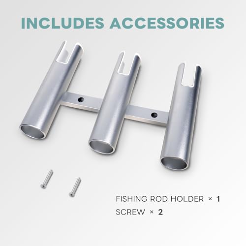 Aluminium Fishing Rod Holders for Boat, Wall-Mounted Fishing Pole Roof Rod Rack,Surf Fishing Rod Holder for Truck, Boats & Yacht - color: 3 Tubes Sliver