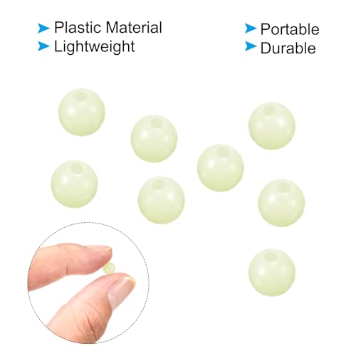 PATIKIL Glow Fishing Beads Plastic Round Rubber Luminous Fishing Bait Eggs Rig Bead Tackle Lures Accessories with Box - color: White, size: 6mm