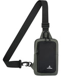 Peicees Small Crossbody Sling Bag Chest Bag Dual Pocket Water Resistant Fanny Pack Running Phone Holder for Men Women Workout Travelling, Army Green - color: Army Green