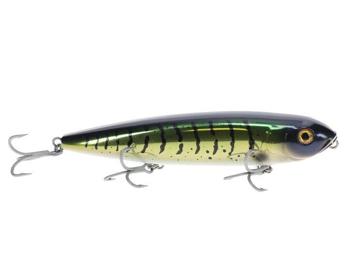 Strike King Sexy Dawg Hard Knock Saltwater Hard Bait Fishing Lure, 4.5", 5/8 oz, Steel Sound Chamber, 3D Eyes - color: Gold Croaker