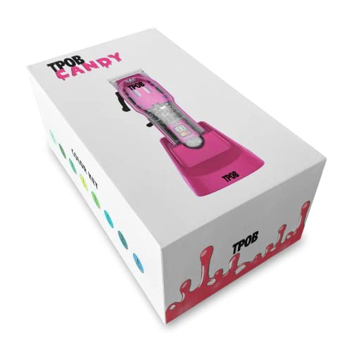TPOB Slime 2 Candy Edition Barber Hair Clippers for Men 6800 RPM with Matte Pink Case and Taper Blade - color: Candy