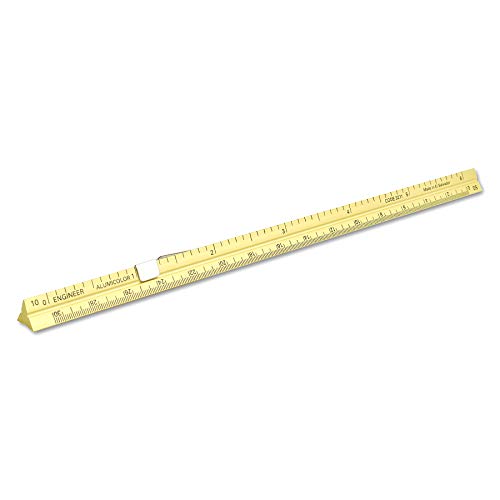 Alumicolor Aluminum Engineer Pocket Drafting Scale With Clip, 6IN, Gold - color: Gold, size: 6 Inch, style: Engineer With Clip