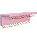 SANY DAYO HOME Pink Necklace Holder Jewelry Organizer with 30 Hooks, 15 x 3 x 4 inches Wall Mount Rustic Pine Wood Shelf for Necklace, Hair Bow Storage - color: 30 Hooks, Pink