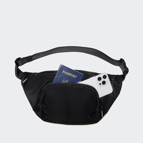 Pander Everywhere Belt Bag Crossbody Fanny Pack with Mesh Pockets and Adjustable Strap, 6L / Black - color: Black, size: 6L (104cm Strap)