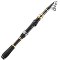 PLUSINNO Fishing Rod and Reel Combo, Telescopic Fishing Pole Kit with Spinning Reel, Tackle Box, Fishing Lures and Travel Carrying Bag, Fishing Gear Gifts for Men - color: Elite Hunter Single Fishing Rod(No Reel &Lure), size: 1.98M 6.49FT