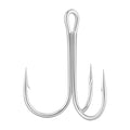 Dr.Fish 30 Pack Round Bend Treble Hooks #16-#8/0, Triple Fishing Hooks Saltwater&Freshwater, Replacement Hardbait Crankbait Spinner Catfish Walleye Trout Salmon Bass Fishing - color: Silver, size: #1/0-30 Pack