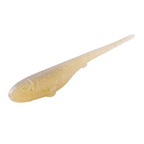 YUM Sniper Shad Soft Plastic – Realistic Minnow Bass Fishing Lure, Jig Head & Underspin Trailer, 3” 4” 5” Sizes, Multiple Colors - color: Milk Shaker, size: 4"