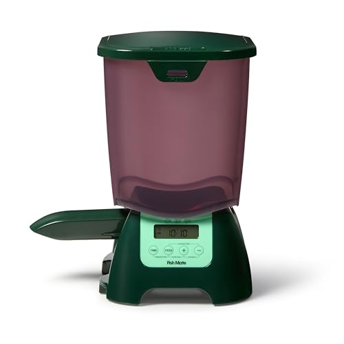 Fish Mate P7000 Automatic Pond Fish Feeder – Programmable LCD Timer, 6.5 lb Capacity, Adjustable Portions for Pellets & Sticks, Weather Resistant Outdoor Design