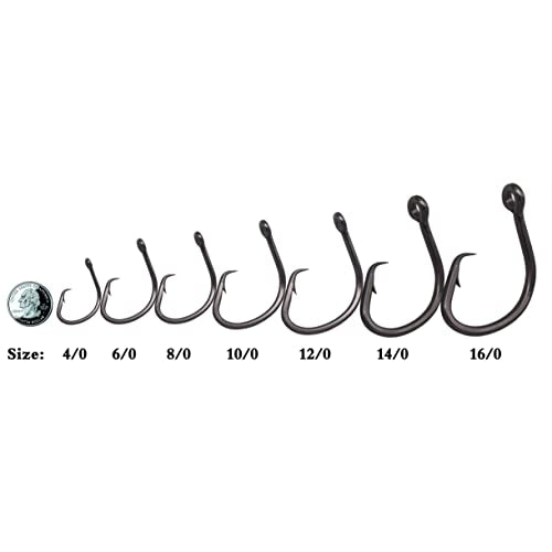 Circle Hook Rig Shark Surf Rigs, 20 Inch 49-Strands Steel Leader, Deep Sea Hooks for Big Fish - size: 12/0#
