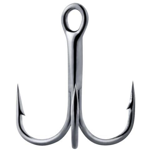 Dr.Fish 30 Pack Fishing Treble Hooks, #14-#6/0, Freshwater & Saltwater, Triple Fishing Hooks for Walleye Catfish Bass Fishing Replacment - size: #5/0-30 Pack