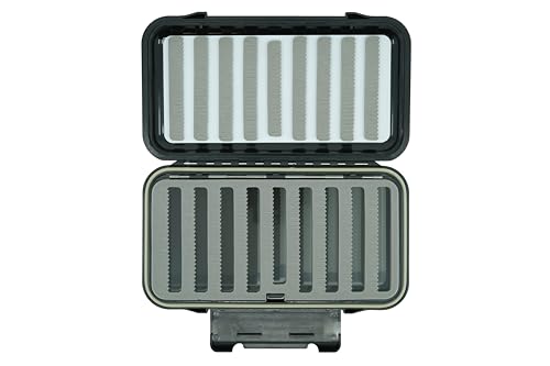 Kingfisher Waterproof Dry Fly Fishing Box with Leaf - color: Black, size: Foam A Box