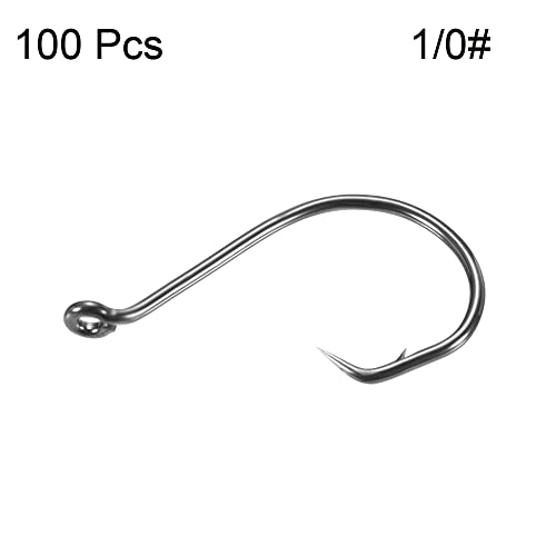 PATIKIL Fishing Circle Hooks Carbon Steel Offset Hook with Barbs for Freshwater Saltwater - size: 30mm/1.18"