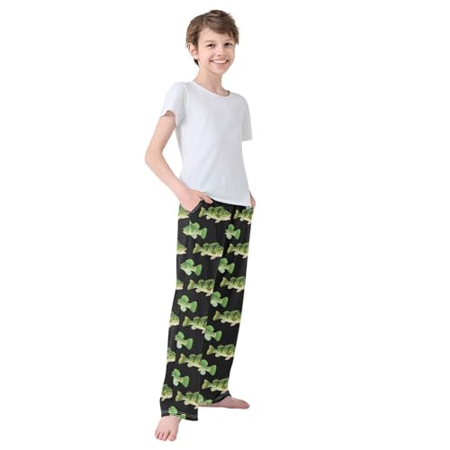 Pajama Pants Long Sleep Pant Elastic Waist Pajama Bottoms with Pockets - color: Color17, size: 6-8 Years