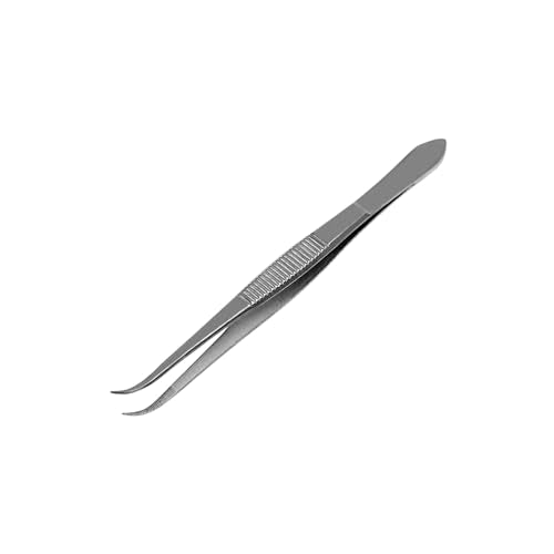 Splinter Forceps - Fine Point - Tweezers Stainless Steel Straight & Curved (curved 5") - size: curved 5"