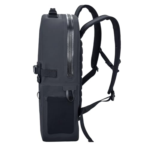 Breakwater Supply™ Fogland Waterproof IP68 Submersible Backpack | Laptop Sleeve & Airtight Zippers for Outdoors, Travel, Boating, Kayaking, Surfing, Floating Dry Bag, Unisex, TPU (Stealth Black, 25L) - color: Stealth Black, size: 25L