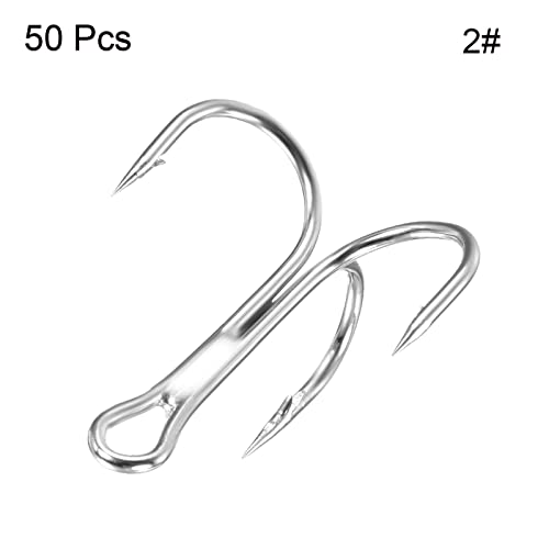 PATIKIL Treble Fish Hooks, Carbon Steel Sharp Round Bend Hook Triple Barbed Hook for Freshwater Saltwater - color: White, size: 26mm/1.02"