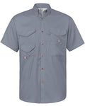 Alimens & Gentle Short Sleeve Fishing Shirt Wicking Fabric Sun Protection Casual Button Down Shirts - color: Grey, size: 6X-Large