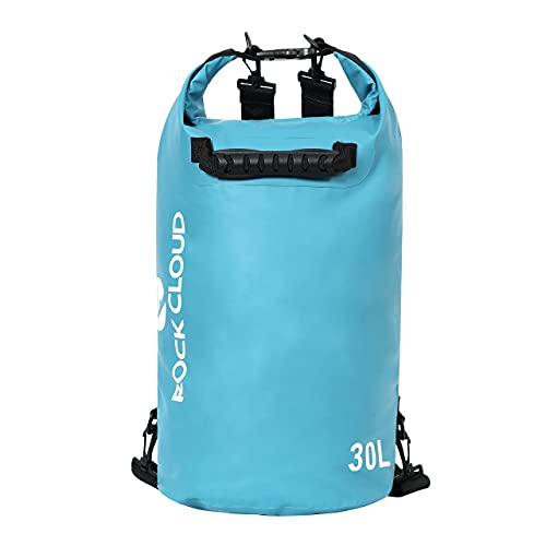 ROCK CLOUD Dry Bag Waterproof 30L Dry Sack for Kayaking Rafting Boating Beach Surfing Swimming Canoe Camping Hiking Fishing Ski, Lake Blue - color: Lake Blue, size: 30L