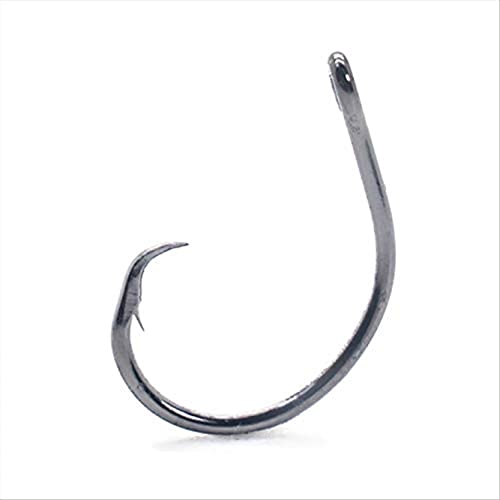 Mustad Classic 39944 Standard Wire Demon Perfect in Line Wide Gap Circle Hook | Saltwater Freshwater Hooks for Tuna, Catfish, Bass and More - size: Size 10/0 - Pack of 50