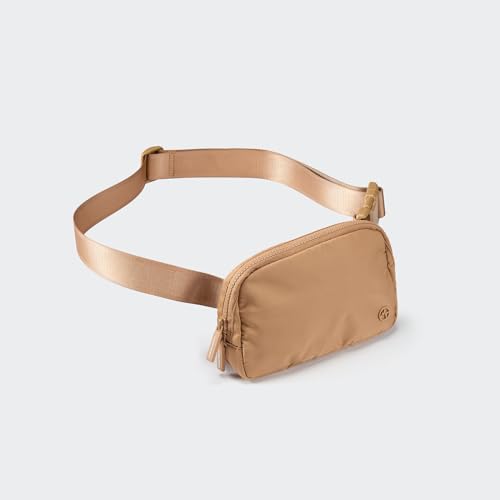 Pander Two Way Zipper Fanny Pack Nylon Everywhere Belt Bag for Women, Water Repellent Waist Packs, Crossbody Bags with Adjustable Strap (Caramel Brown). - color: Caramel Brown