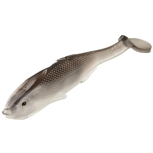 Strike King Final Copy Weedless Fishing Lure, Pre-Rigged Soft Plastic Swimbait - color: Ghost Shad, size: 4.75"