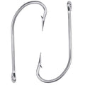 Saltwater Long Shank Fishing Hooks 60pcs Stainless Steel Fishing Hooks O'Shaughnessy J Hooks 34007 Forged Hook Extra Strong Trolling Hooks for Saltwater Freshwater Fishing - size: 7/0#(60pcs per pack)