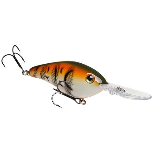 Strike King Pro Model 6XD Fishing Lure, Deep Diving Crankbait, Unique Curved Bill, Free-Floating Rattle Chambers, 1-Ounce, Dives to 19-Feet, Size 1 Treble Hooks - color: DB Craw, size: 1 oz
