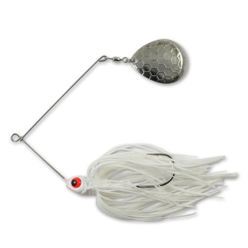 Northland Fishing Tackle Reed Runner Single Spin - Premium Spinner Baits for Freshwater - Assorted Lures for Bass, Pike, and Musky in 15 Colors & 3 Sizes - color: White Shad, size: 1/2 Oz