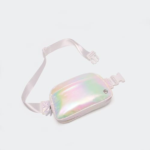 Pander Everywhere Belt Bag for Women, 5 Zipper Pockets Nylon Crossbody Fanny Pack Purse (Iridescent White) - color: Iridescent White