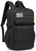 Wotony Military Tactical Backpack for Men Waterproof Daypack 3 Day Assault Pack Molle Bag with Water Bottle Holder - color: Black, size: 30L