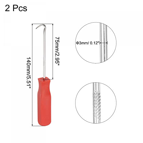 uxcell Full Hook Pick 5.51" Puller Remover Removal Tool for Oil Seal/O-rings, Gasket, Hose 2Pcs