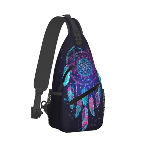 Dream Catcher Sling Backpack Chest Bag Crossbody Shoulder Bag Gym Cycling Travel Hiking Daypack For Men Women - color: Dream Catcher