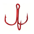 Persei 100pcs Fishing Hook Treble Hooks High Carbon Treble Hooks Super Sharp Solid Size 2 4 6 8 10 12 Triple Barbed Steel Fish Hook - color: Red, size: 10#-100pcs