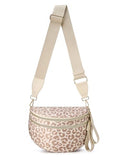Pure Colour Crossbody Bag Bum Bag for Women,Spacious Purse Fanny Packs Belt Bag,Oversized Bum Bag (Beige Leopard Bum Bag) - color: Beige Leopard Bum Bag