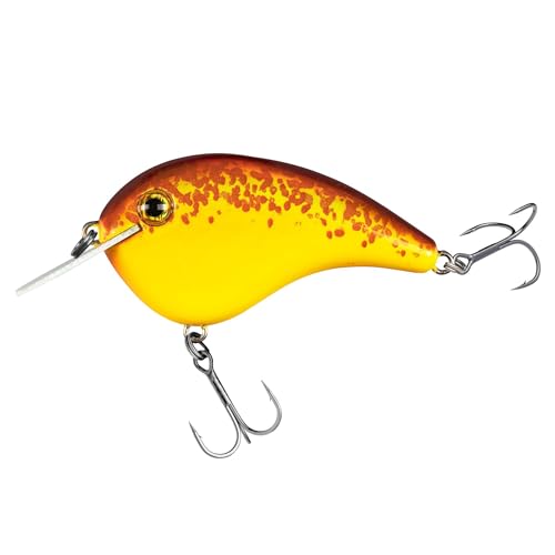 Strike King Chick Magnet Jr. Crankbait Fishing Lure, 1/4 oz, Dives 4-6 Feet, Premium Hooks - color: Chartreuse Copper