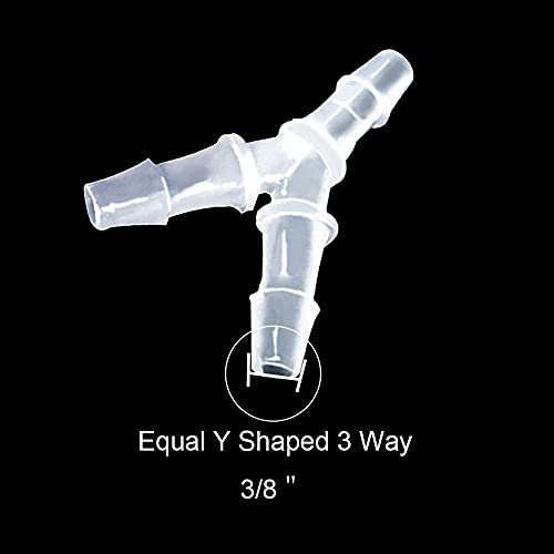 3/8" Hose Barb Fitting Equal Barbed Y Shaped 3 Way plastic Tubing Joint Splicer Mender Adapter Union for Oxygen Tubing Pipe Household Fuel Gas Liquid Air (Pack of 4) - size: 3/8 Inch