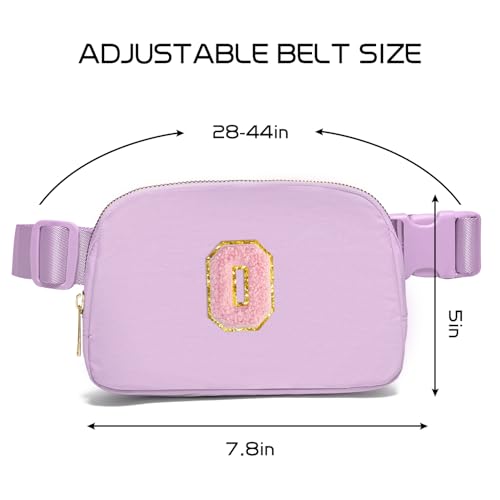 Gitus Initial Belt Bag Fanny Pack Crossbody Bag for Girls Birthday Gifts Age 8-10 Teen Girl Gifts Trend Stuff Personalized Letter Gifts for Daughter Sister (Lavender-O) - color: Lavender, style: O