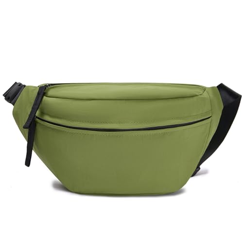 Women Sling Bags Girl Fanny Pack Crossbody Handbag Men Shoulder Bag Unisex Classic Nylon Waist Packs Purse Hiking Chest Bag, Easy Carry Any Phone, Wallet, Brilliant Green - color: Brilliant green