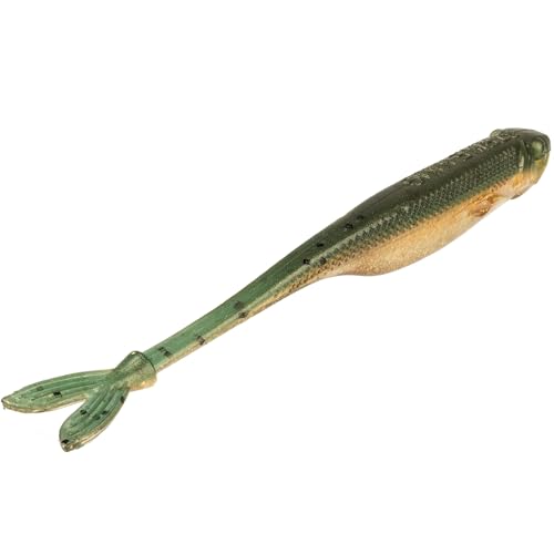 Strike King Spotlight Split Minnow Fishing Lure, Soft Plastic Jerkbait, 8-Pack - color: Golden Shiner, size: 4"