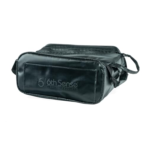 6th Sense – Bait Bag – Soft Plastic Storage Bag – Holds 15 to 20 Packs – Tackle Organizer – Clear Label Window - color: Black