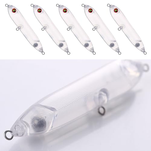 20pcs/25pcs Fishing Blanks Lures Kit Fishing Topwater Unpainted Swimbait Unpainted Crankbaits Hard Baits DIY Lure for Bass Salmon Trout Saltwater and Freshwater - color: 20PCS 4.13″/0.37oz