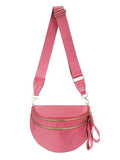 Pure Colour Crossbody Bag Bum Bag for Women,Spacious Purse Fanny Packs Belt Bag,Oversized Bum Bag (Colour Bum Bag-Watermelon Red) - color: Colour Bum Bag-Watermelon Red