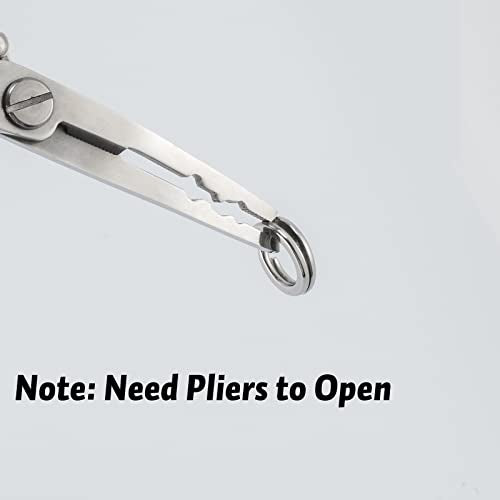Alwonder 100-Pack Fishing Split Rings Stainless Steel Lure Rings, 9-400LB Hyper Wire Fishing Ring Heavy Duty Flattened Freshwater Saltwater Terminal Tackles Lure Solid Snap Ring Connectors - size: Size10-200LB-14mm-100pk