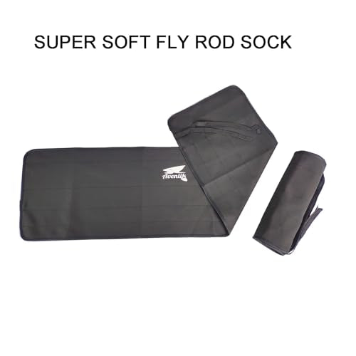 Aventik Neoprene Fly Rod Sock, 5-Compartment Fly Rod Sleeve Protector, Fishing Rod Cover for Travel & Storage - color: Black, size: Fly rod 10'0''-10'6'' 4sec with Extra tip