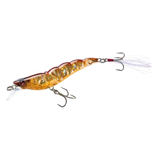 Yo-Zuri Crystal 3D Shrimp Slow Sinking Lure, Luminescent Aurora Chartreuse - color: Holographic Ultra Violet Rootbeer, size: 3-1/2 inch